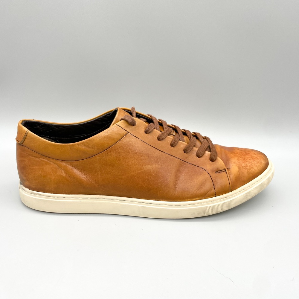 Allen Edmonds Canal Court Mens 12 E Tan Leather Sneakers Casual Office Preppy